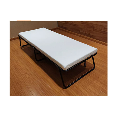 Black Rollaway Guest Comfortable Hotel Frame Single Folding Metal Bed for Outdoor Trips