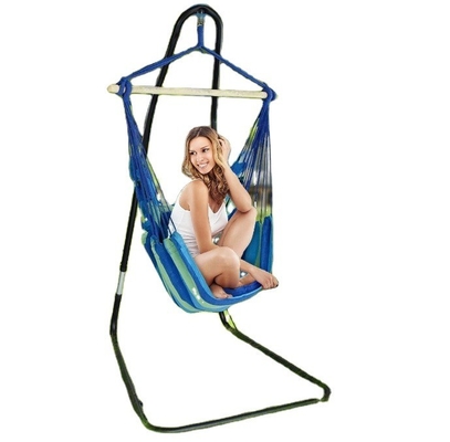 Outdoor Folding Double Hammock Stand with Customized Color and Easy Collapsible Design