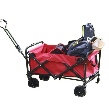 Qingdao Port Iron Fabric Camping Trolley Folding Wagon for Easy Transport and Storage