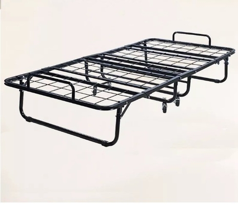 2022 Iron Cot with Caster Wheels Babies and Kids Guest Bed Frame of Good Qualit