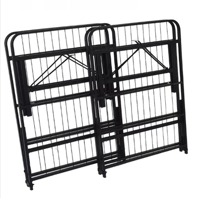 School Dormitory Iron Double Bed Frame with Sleek Black Design and Foldable Feature