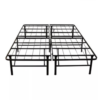 School Dormitory Iron Double Bed Frame with Sleek Black Design and Foldable Feature