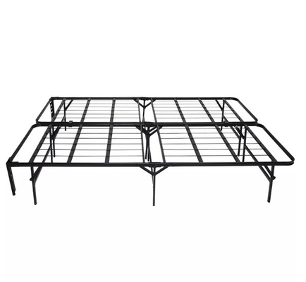 Effortless Setup and Removal Black Double Steel Folding Bed Bases for a Restful Sleep
