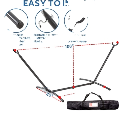 Custom Canvas Camping Swing Bed with Stand and Waterproof Design 260KGS Weight Capacity