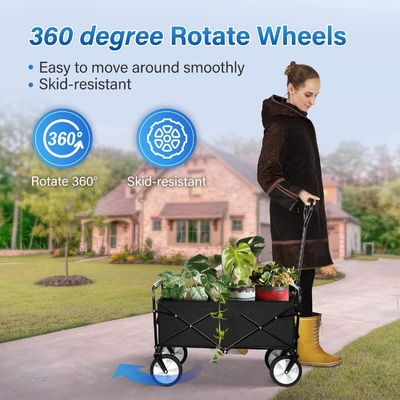 Oxford Cloth Folding Cart Portable 300LBS Trolley Cart for Outdoor Activities