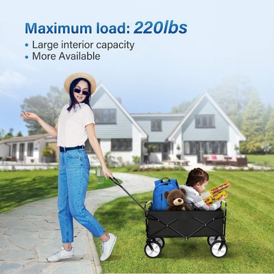 Oxford Cloth Folding Cart Portable 300LBS Trolley Cart for Outdoor Activities