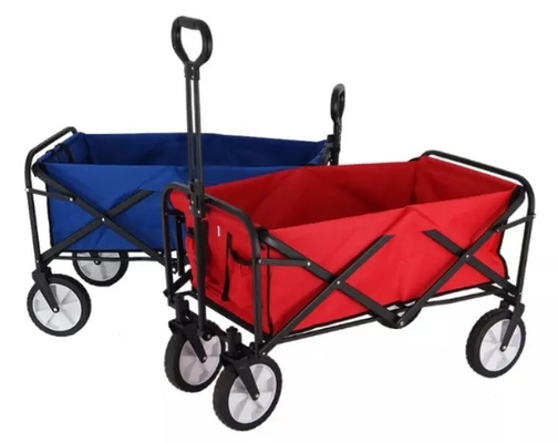 Outdoor Four-wheel Iron Folding Cart with Oxford Cloth Construction