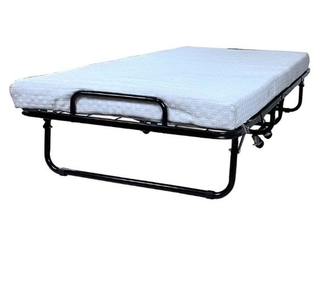Twin Size Black Metal Iron Folding Camp Bed with Mail Packing Y and Design