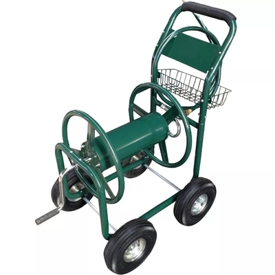 Versatile Green Heavy Duty Planting Yard Garden Water Hose Reel Cart With Wheels