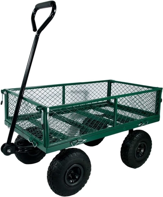 Four-Wheel Iron Garden Mesh Car Heavy Duty and Foldable with Foldable Construction