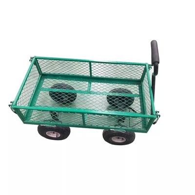 Four-Wheel Iron Garden Mesh Car Heavy Duty and Foldable with Foldable Construction