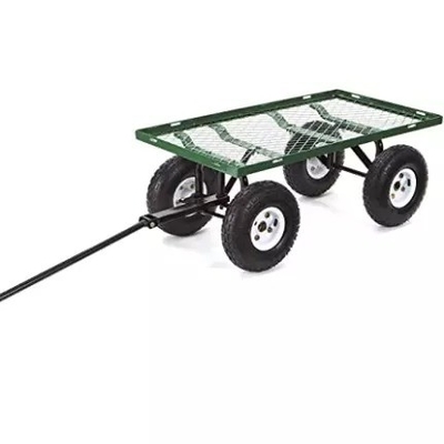 Four-Wheel Iron Garden Mesh Car Heavy Duty and Foldable with Foldable Construction