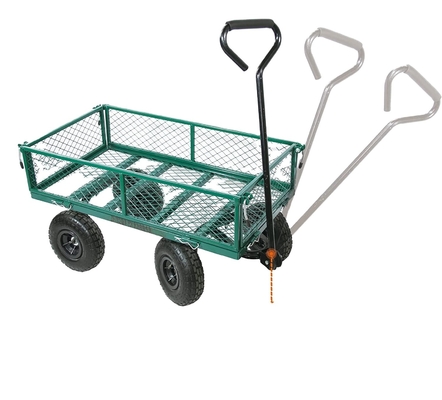 Four-Wheel Iron Garden Mesh Car Heavy Duty and Foldable with Foldable Construction