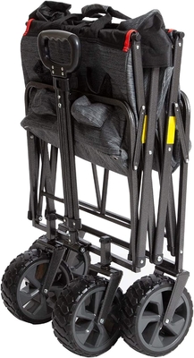 Convenient Folding Iron Beach Wagon 260KGS Weight Capacity for Camping and Groceries