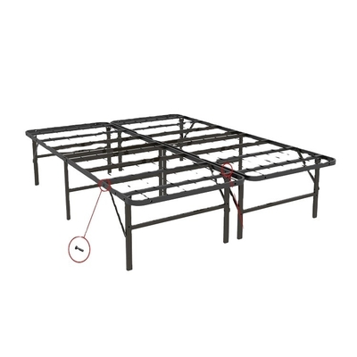 Full Metal Bed Frame in Twin Size with Black Iron Material and Stylish Wrought Iron Base