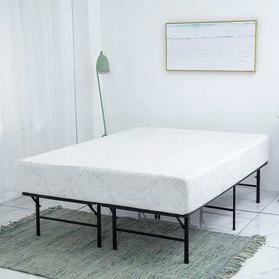 Modern Metal Single Bed Frame in Black with Coastal Design Style and Oxford Cloth