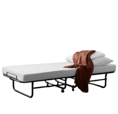 Modern Metal Single Bed Frame in Black with Coastal Design Style and Oxford Cloth