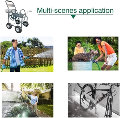 Easy-to- Heavy Duty Portable Garden Lawn Water Hose Reel Storage Cart with Four-wheel