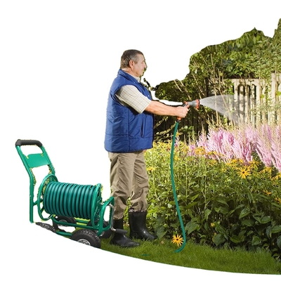Sturdy and Durable Wheeled Water Hose Reel Storage Cart Dimension L x W x H 60*102*42.5