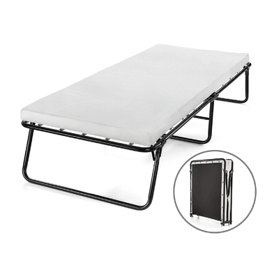 Portable 8cm Foam Super Single Folding Bed With Mattress for Outdoor Adventures
