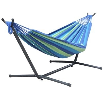 Hammock Stand Folding Camping Double Hammock Outdoor Swing Bed with Storage Carry Bag