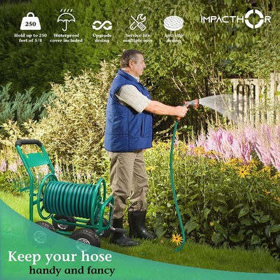 19LBS Heavy Duty Garden Yard Water Planting Hose Reel Cart Two-wheel Maneuverability