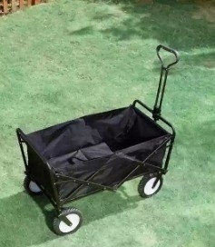 Four-wheel Garden Black Sports Extended Wagon Iron Frame and Easy Maneuverability