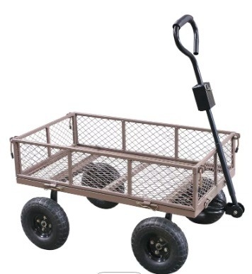 Convenient Portable Steel Mesh Yard Garden Jumbo Crate Wagon for Heavy Duty Tasks