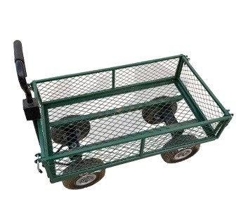 Convenient Portable Steel Mesh Yard Garden Jumbo Crate Wagon for Heavy Duty Tasks