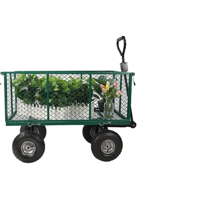 Convenient Portable Steel Mesh Yard Garden Jumbo Crate Wagon for Heavy Duty Tasks