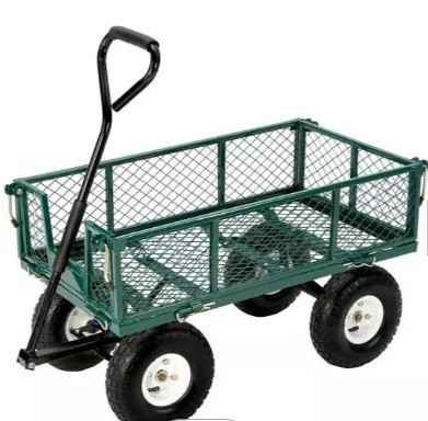 86*46*85 Four Wheel Cart Wagon Mesh Structure for Convenient Hauling and Transport