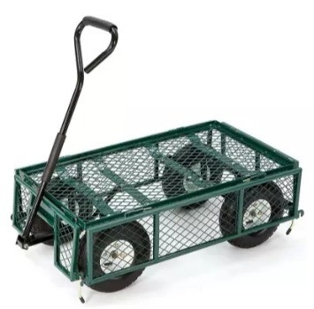86*46*85 Four Wheel Cart Wagon Mesh Structure for Convenient Hauling and Transport