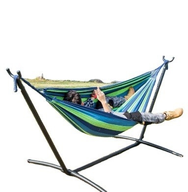 300LBS Capacity Portable Free Standing Double Hammock Stand with Modern Design Style