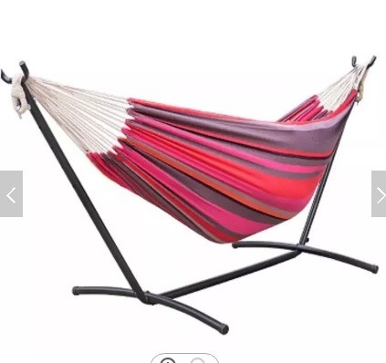 300LBS Capacity Portable Free Standing Double Hammock Stand with Modern Design Style