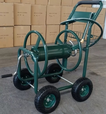 Green Portable Hose Reel Cart for Convenient Outdoor Gardening 60*102*42.5 Dimensions