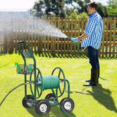 Qingdao Port Loading Metal Garden Water Hose Reel Cart for Easy Garden Maintenance