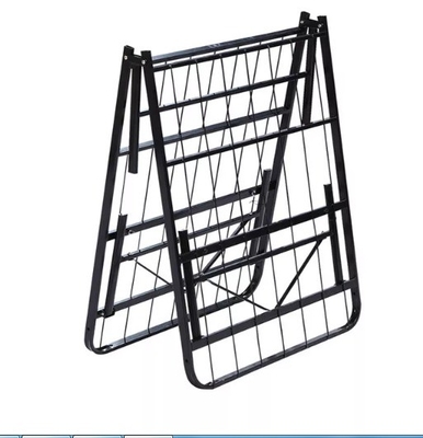 Modern Design Folded Iron Tube Double Metal Bed Frame in Black for Within Your Budget