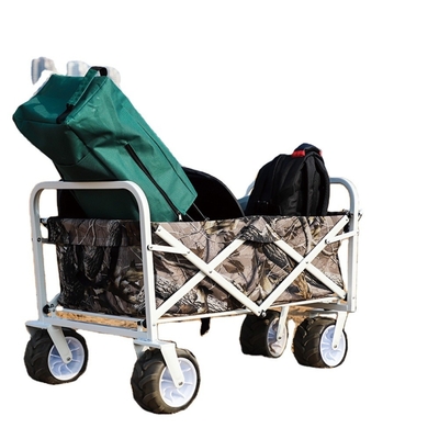 Portable Iron Folding Trolley Trailer for Outdoor Camping and Multi-purpose Tool Cart
