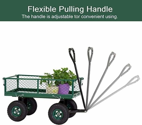 Qingdao Port Loading Lawn Garden Trolley Wagon Cart with Multi-Functional Design