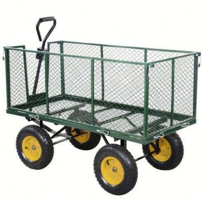 500LBS Weight Capacity 17KGS Metal Mesh Cart Wagon for Heavy Duty Material Handling