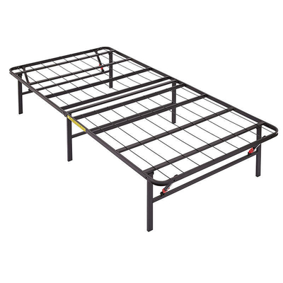 Latest Hostel Staff Bedroom Furniture Black Foldable Metal Bed Frame with Customized Logo