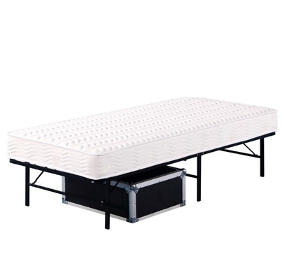 Modern Design Style Black Folding Metal Bed with Mattress Portable and Comfortable