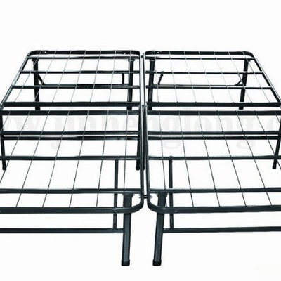 Metal Double Folding Bed Frame With Storage Space for Queen Size in Hotel Design Style