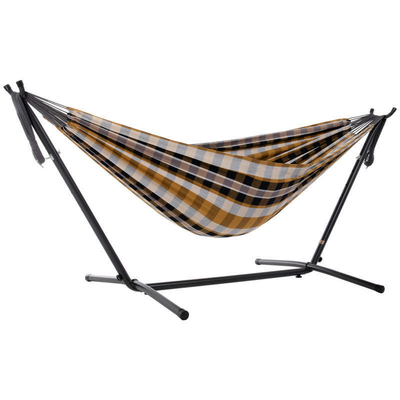 Double Canvas Stripe Hammock With Steel Stand For Customized Color Outdoor and Indoor