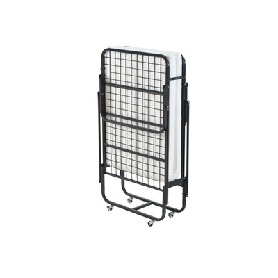 Easy Removal Black Hotel Single Bed Mattress Metal Foundation Folding Bed Frame With Wheels