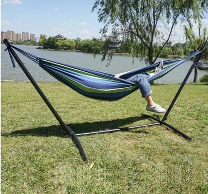 Double Hammock With Space Saving Steel Stand Easy Collapsible And Carrying Case