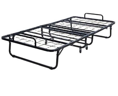 Foldable Light Weight Folding Metal Bed with Wheels for Hotel and Bedroom Easy to Move