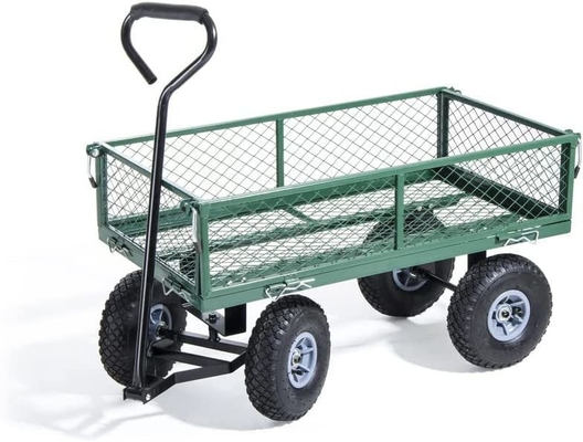 Outdoor Four-Wheel Foldable Garden Mesh Car with Heavy Duty Construction
