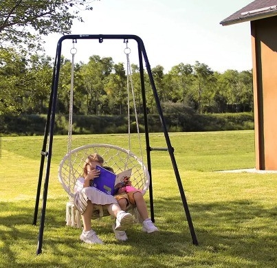 Customized Logo Foldable Hammock Chair Stand for Outdoor and Indoor Relaxation Haven