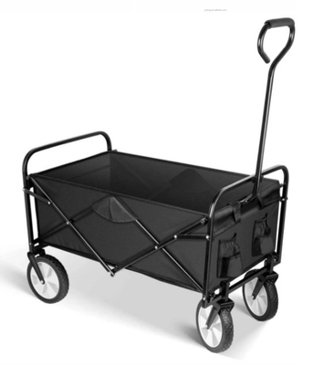 Collapsible Outdoor Garden Beach Folding Wagon with Four-wheel Portable and Practical